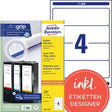 Brochureetiketter avery l4761-100 hvide 400-etiketter