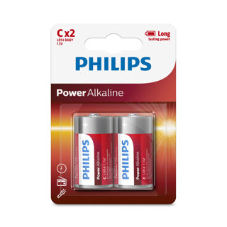 Batteri Philips C 2 stk power alkalisk