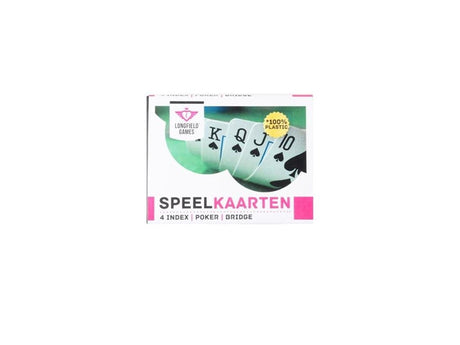 Longfield spillekort 100% plastik, 2 sæt i plast box poker bridge