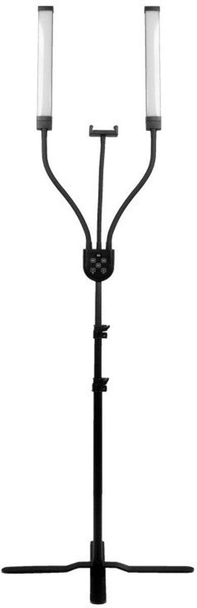 Activeshop polluks ii led salonlamp zwart – professionele beautylamp met schaduwloos daglicht voor make-up, wimpers, hair, tattoo en contentcreatie