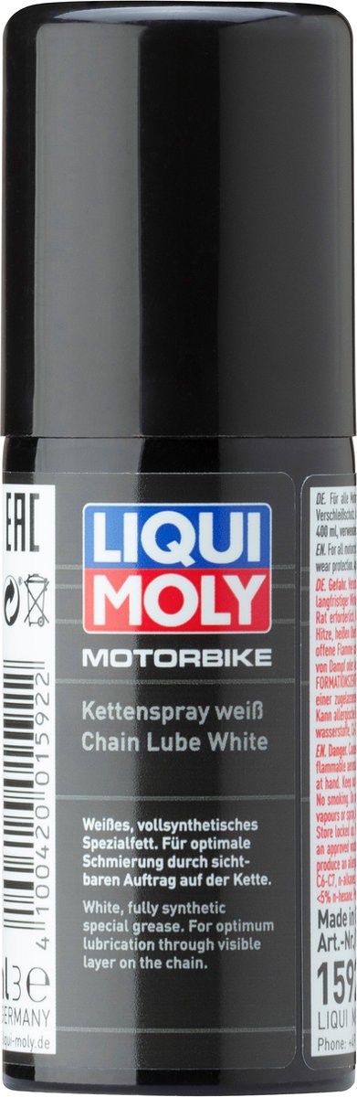 Liqui moly 1592 motorcykelkæde spray hvid 50ml