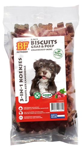 Biofood 3 i 1 hundekiks med tranebær mini