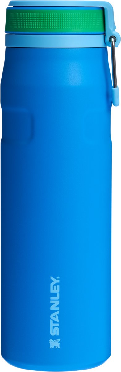 Stanley twist flip 2.0 vandflaske med drejelåg med fjeder 0,7l - 10 timer kold - 2 dage kold med is - drikkedunk i rustfrit stål - BPA fri - lækagesikker - tåler opvaskemaskine - azurblå