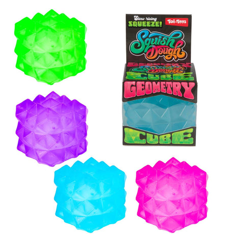 Toi toys toi-toys squishdough knijpkubus -geometric- 155gr 4ass