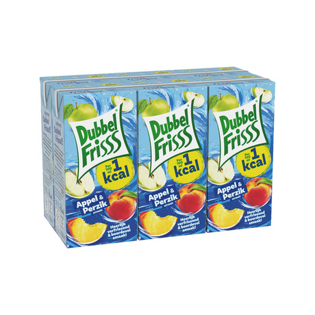 Dubbelfriss æble fersken pakke 200 ml 5 x 6-pak