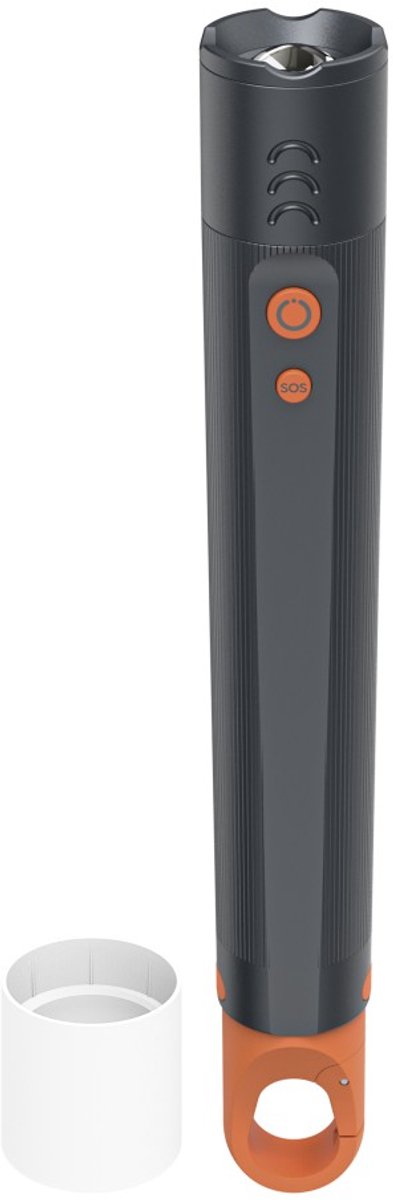 Hama lommelygte - flx1000 - 1000lm - inkl. 6x AAA batterier - aluminium - 4 positioner + SOS - zoom - karabinhage - sort