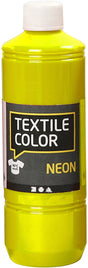 Creotime tekstilmaling neongul – gul tøjmaling – stofmaling – tekstilfarve – stofmaling – maling til tøj – tekstilfarvning – farvestof til stof – DIY tøjfarvning – fluorescerende gul – 500 ml