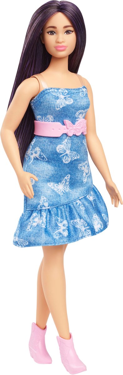 Barbie fashionista pop med lilla hår.