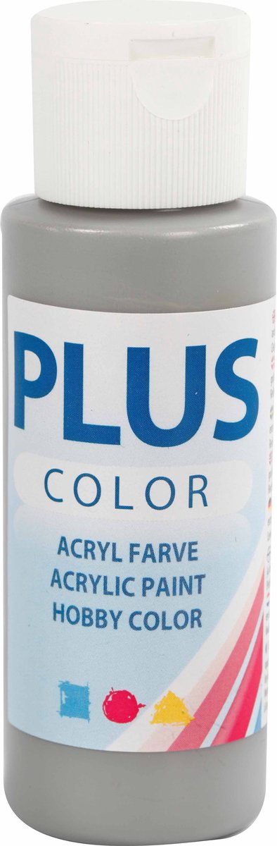 Plus farve akrylmaling, regngrå, 60 ml 1 flaske