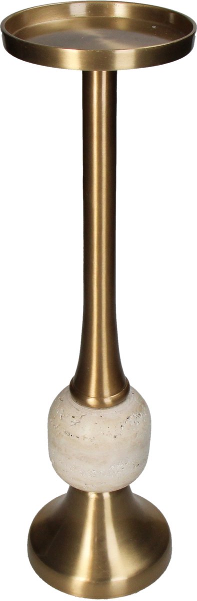 Hd collection kaarsenhouder aluminium goud 11x11x39.5cm
