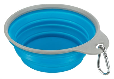 Trixie madskål drikkeskål rejse solid kant silikone assorteret