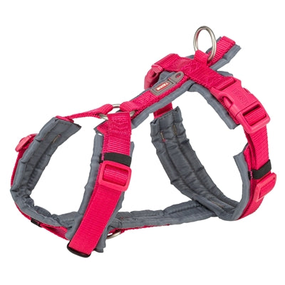 Trixie hundesele premium trekking fuchsia grå