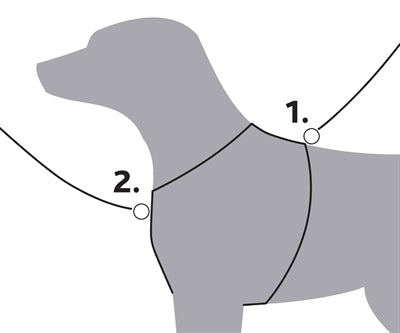 Trixie hundesele premium trekking fuchsia grå