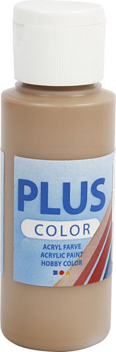 Plus farve akrylmaling, lysebrun, 60 ml 1 flaske