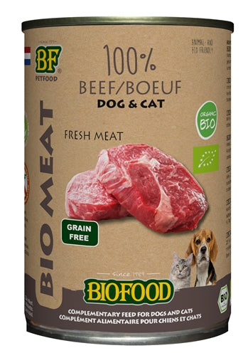 Biofood økologisk hund 100% oksekød tin