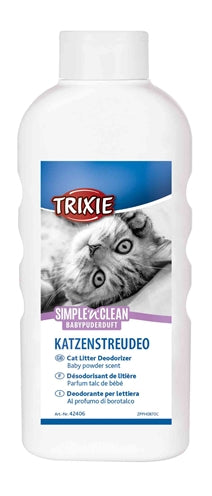 Trixie simple'n'nclean deodorizer kattebakke babypudderduft