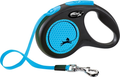 Flexi tilbagetrækkelig linje ny klassisk neon tape sort blå