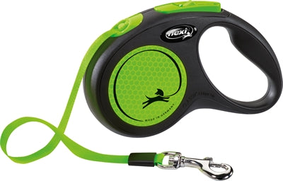 Flexi tilbagetrækkelig linje ny klassisk neon tape sort grøn