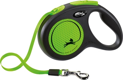 Flexi tilbagetrækkelig linje ny klassisk neon tape sort grøn