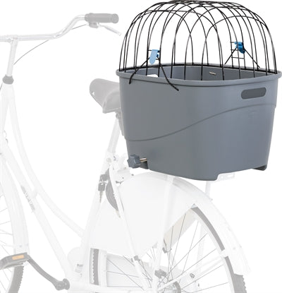 Trixie cykelkurv til bagagebærer med trådkuppel, plastgrå