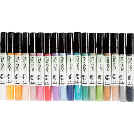 Creativ virksomhed https: www.cchobby.nl plus-color-marker-l-14-5-cm-line thickness-1-2-mm-diverse-colors-5-5-ml-18-piece-1-box