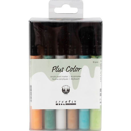 Creativ virksomhed https: www.cchobby.nl plus-color-marker-l-14-5-cm-line thickness-1-2-mm-diverse-colors-5-5-ml-18-piece-1-box
