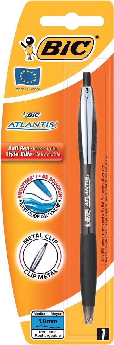 Bic kuglepen atlantis click sort medium blister