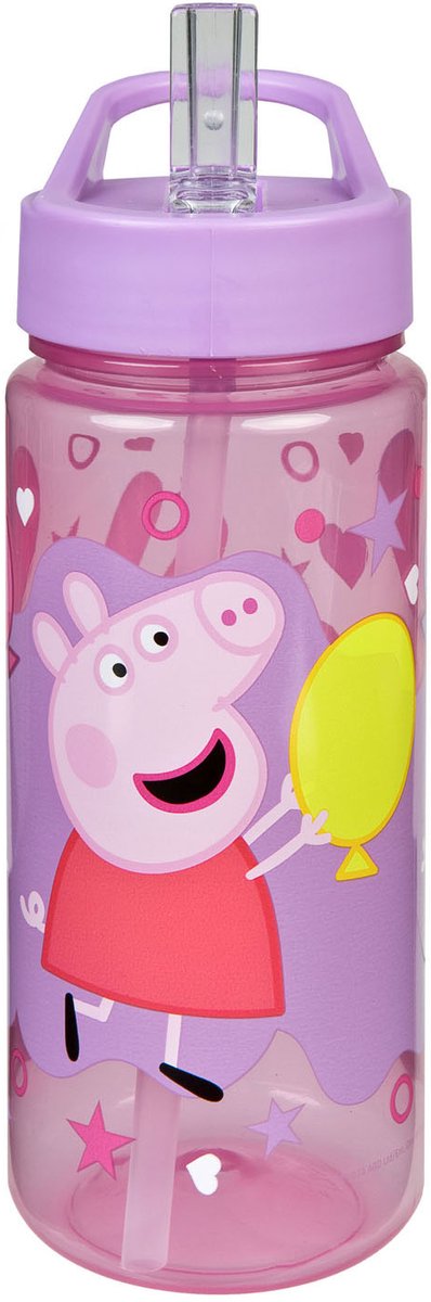 Undercover świnka peppa-serien - vandflaske - 500 ml - med flowkop - BPA-fri