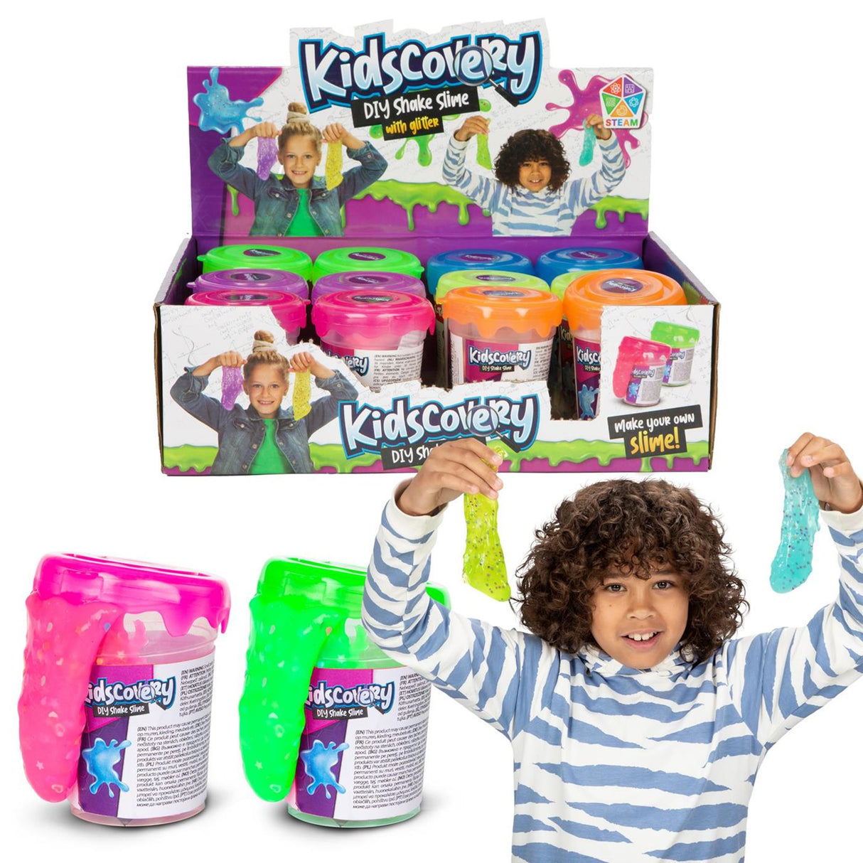 Toi-legetøj børnebetræk gør slime konfetti shake 6 assorteret