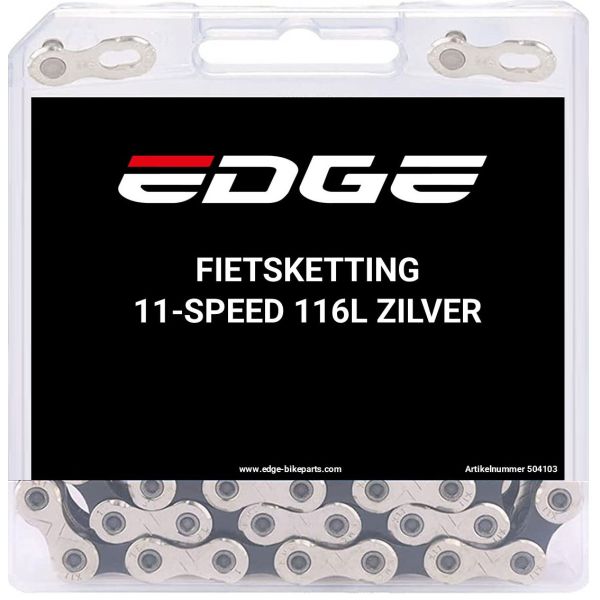 Edge cykelkæde 11 speed chn-004 med 116 led - sølv