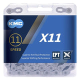KMC X11 EPT Bicycle Chain - 118 Links - Grå