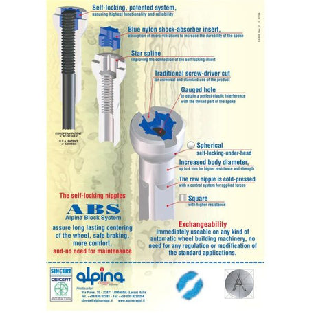 Alpina spaak brystvorte med runde hoved 14g 15,0 mm 4 FG 2.3 Abs messing sølv (144 stykker)