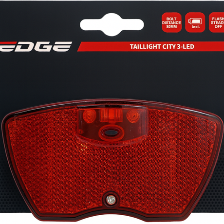 Kantholder baglygte by - 3 LED'er -80 mm - inklusive batterier (på kort)