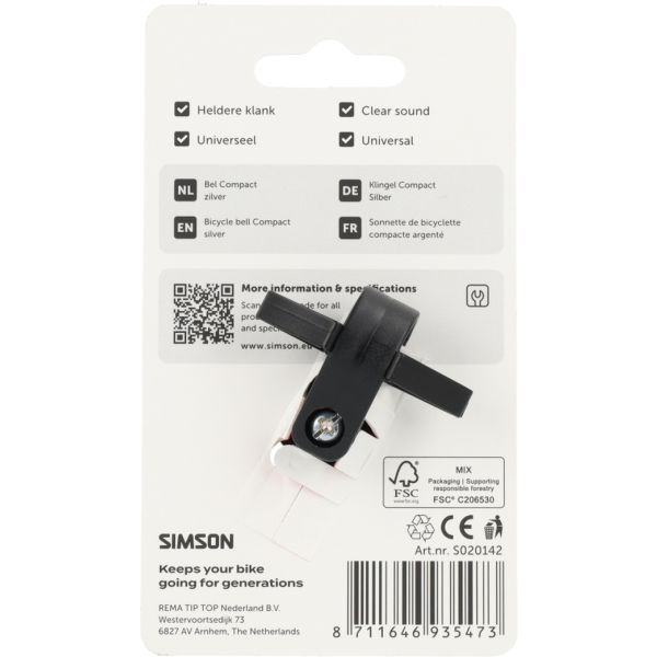 Simson bell kompakt sølv
