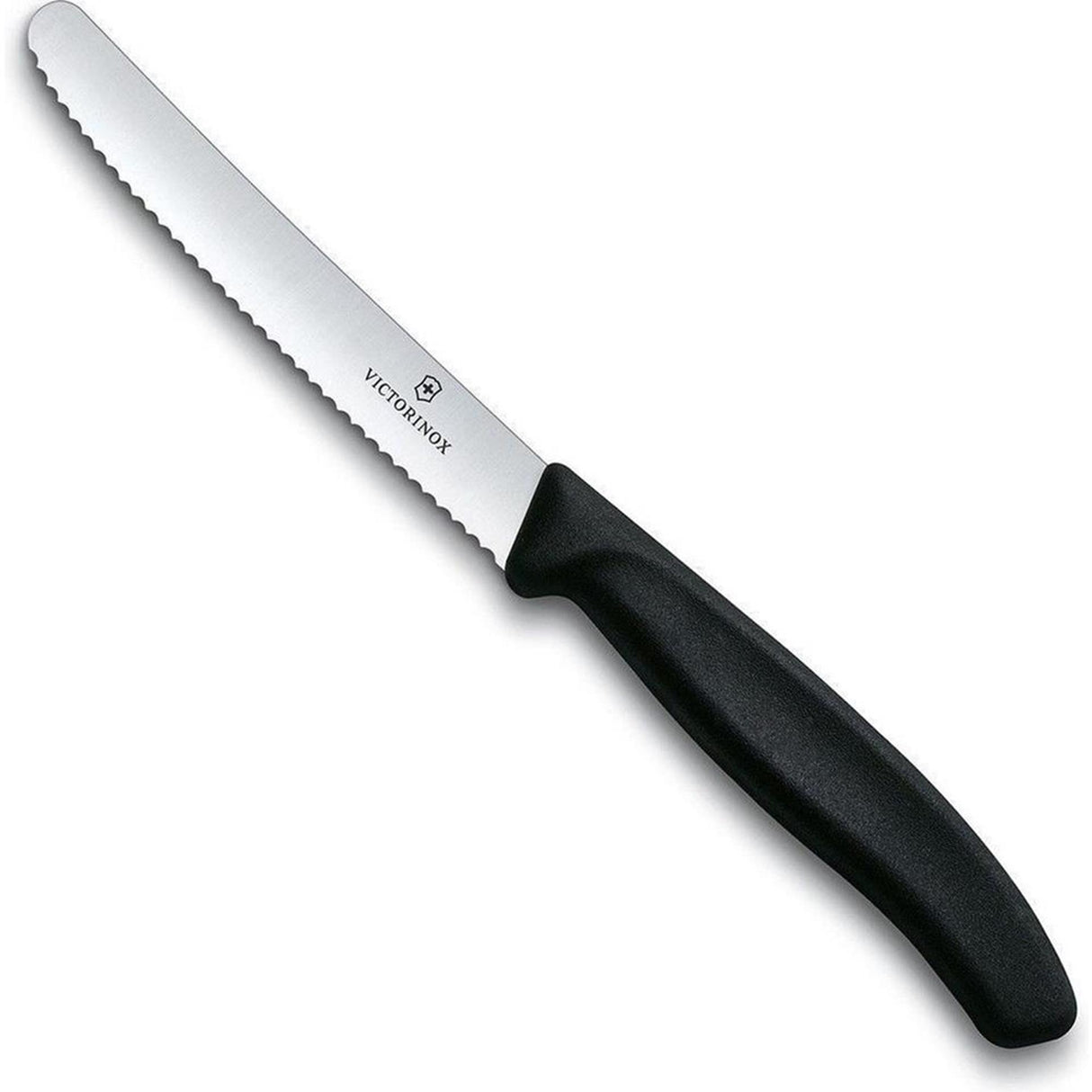 Victorinox bordtomatkniv med takket sort blad