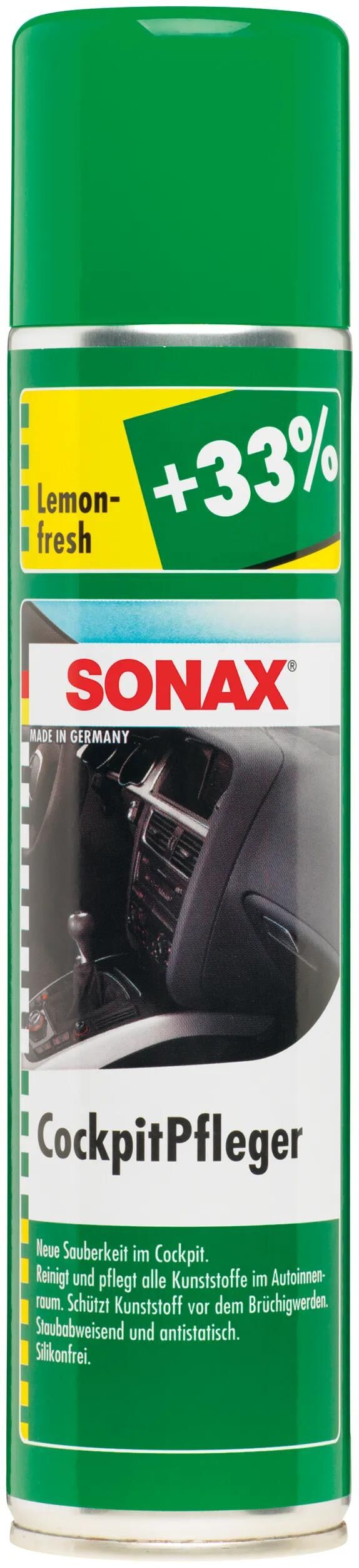 Sonax plast vedligeholdelsesprodukt cockpitpleje cockpitpleje 400 ml citronfrisk