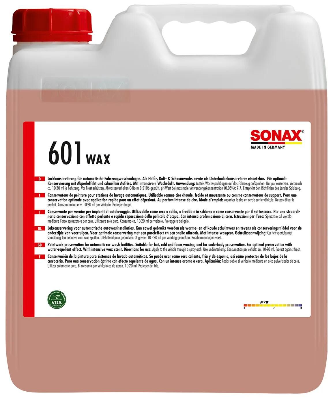 Sonax rengøringsadditiv brillantwachs mit wachsduft brilliant wax 10 l dåse voksduft