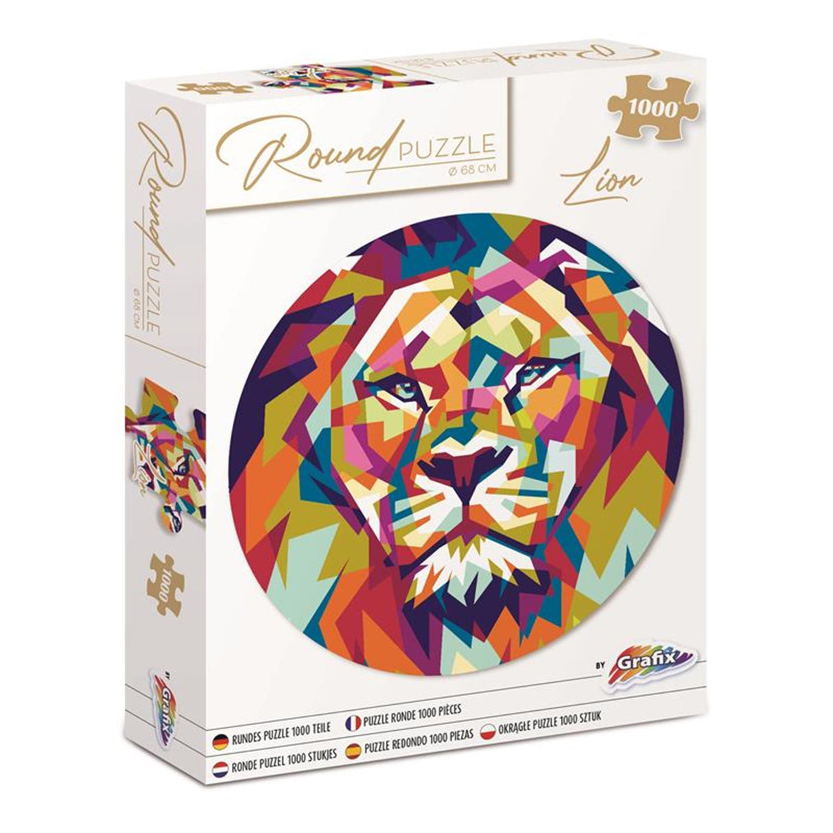 Grafix rund puslespil løve 1000 brikker ã˜68cm