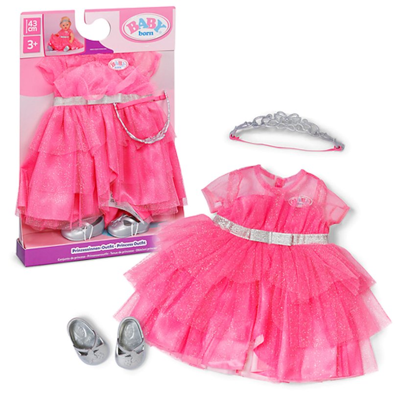 Baby født prinsesse outfit 43cm