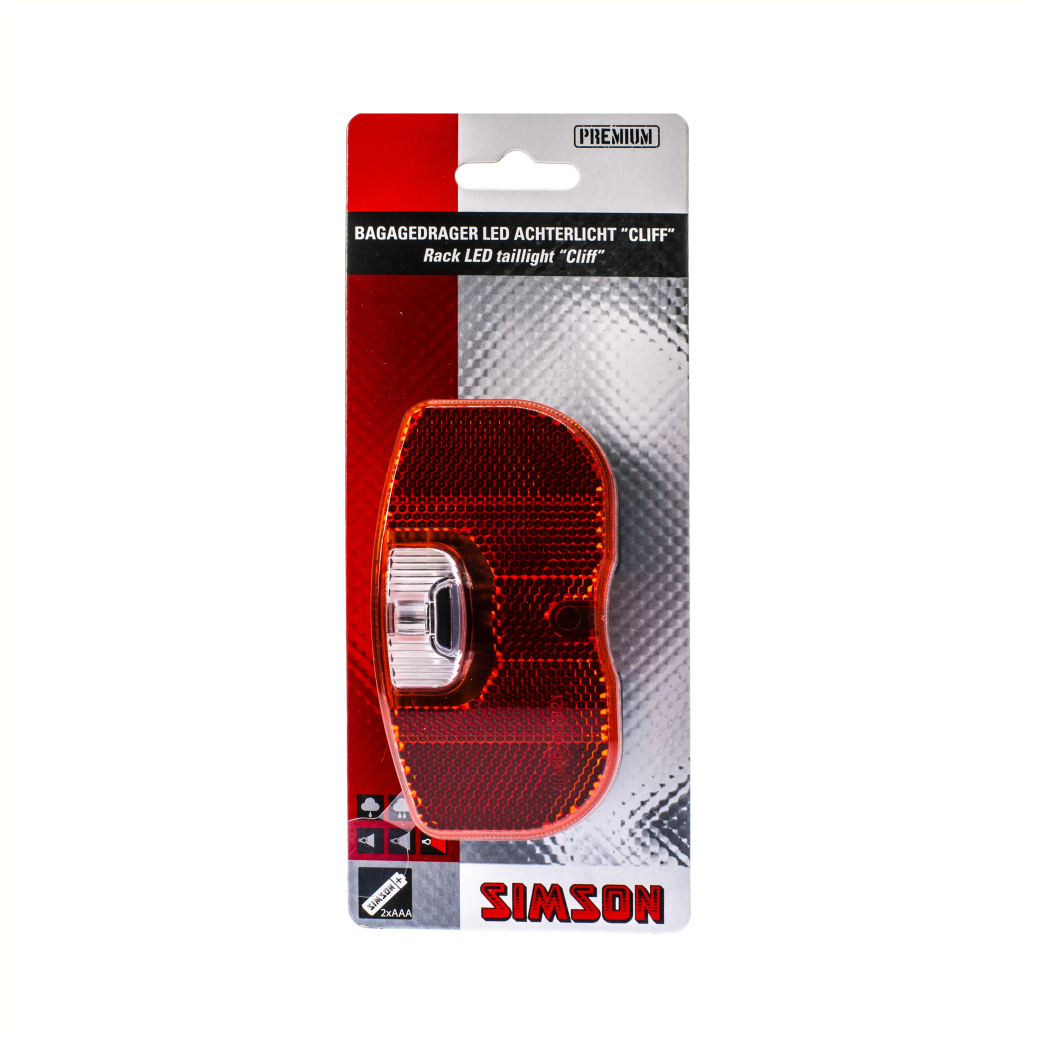 Simson Battery Bagage Rack Baglys Cliff 1 LED ON ELLER