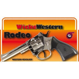 Johntoy wicke pistol rodeo 198mm, 100 skud, krom, pakket i æske
