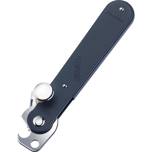 Westmark dåseåbner med håndtag og flaskeåbner, længde: 14,9 cm, stål, original sieger, sort sølv, 11212270