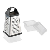Westmark firesidet rivejern med opsamlingsbakke, 4 riveflader, højde: 25 cm, rustfrit stål plast, sølvsort, 11882260