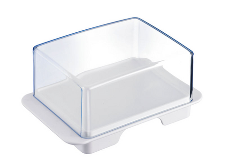 Westmark eksklusiv smørfad lavet af plast hvid 14,3x9,4x6,4cm