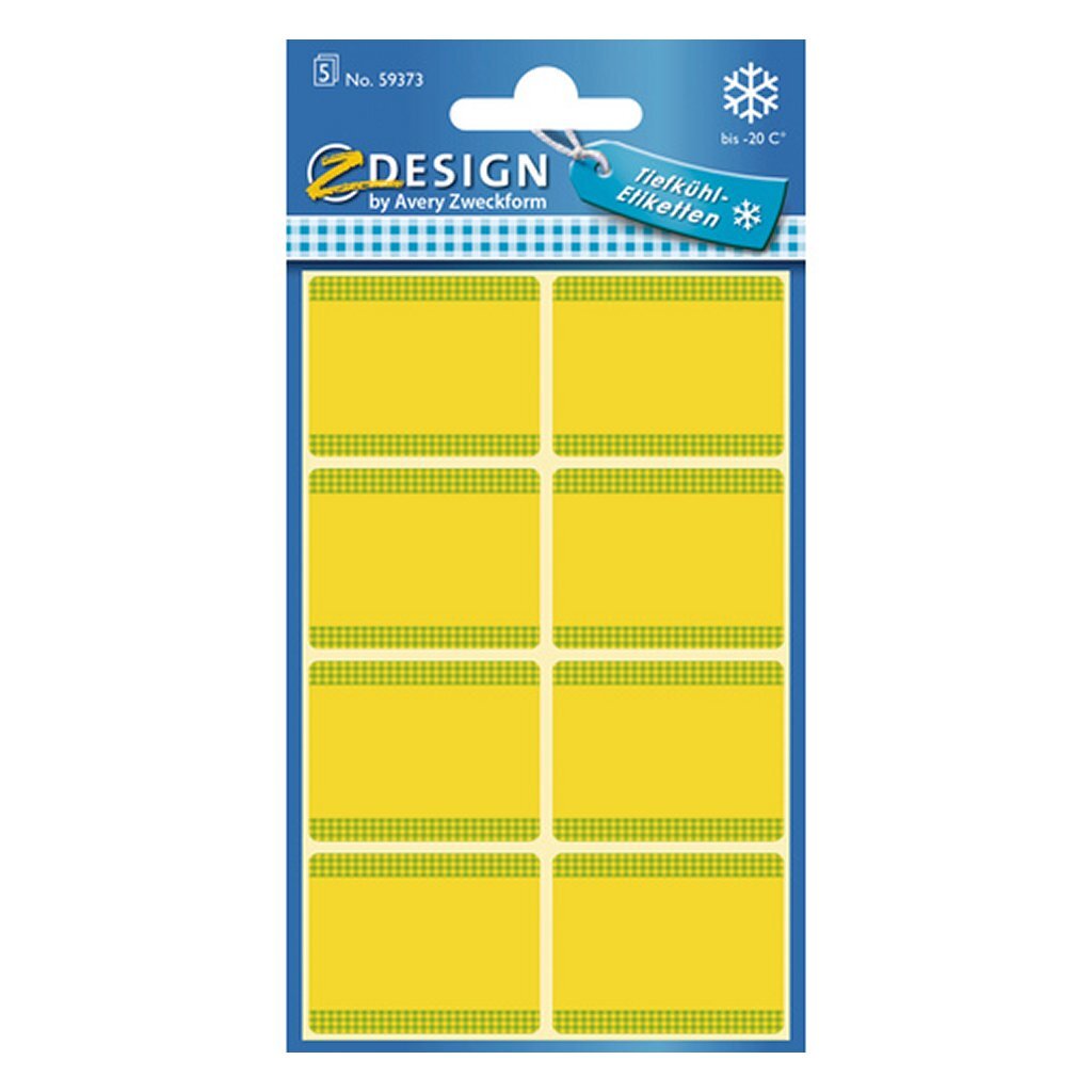 Avery av-59373 z-design fryseetiketter 36x28 mm 40 stk gul
