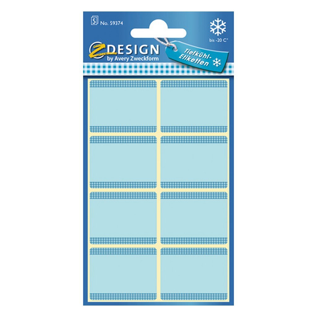 Avery av-59374 z-design fryseetiketter 36x28 mm 40 stk blå