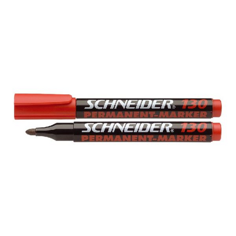 Schneider skriveredskaber schneider permanent tusch - maxx 130 - rund spids - skrivefarve rød - æske 10 stk.