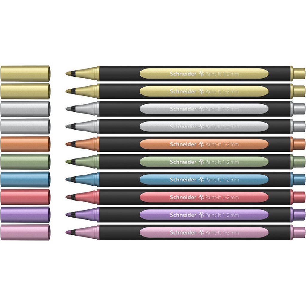 Schneider skriveredskaber schneider tusch - metallisk liner - paint-it - 2mm - 10 stykker - metallisk - s-ml02011503