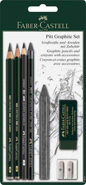 Faber-castell grafit blyanter sæt - pitt grafit - 7-delt på blister - fc-112997