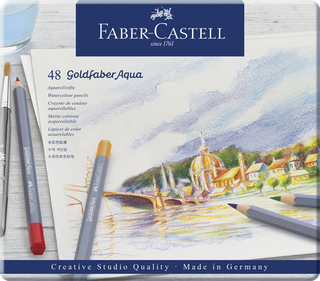 Faber-castell farveblyant akvarel - goldfaber - dåse 48 stykker - fc-114648
